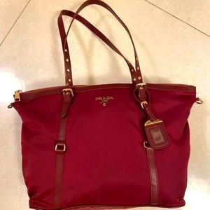 Prada Nylon Tote New Like Red